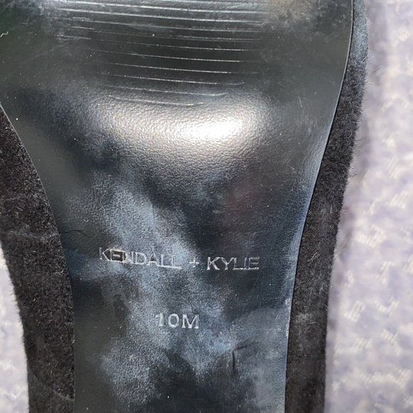 Kendall Kylie Black Suede Heels With Buckle’s and Back Zip at Heel - Picture 6 of 6